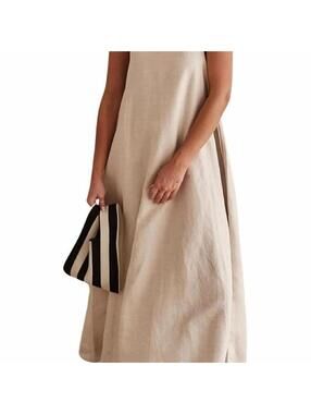 Unbranded Women's Cream and Tan Dress